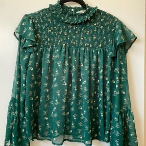Zara Floral Blouson Top - Size M